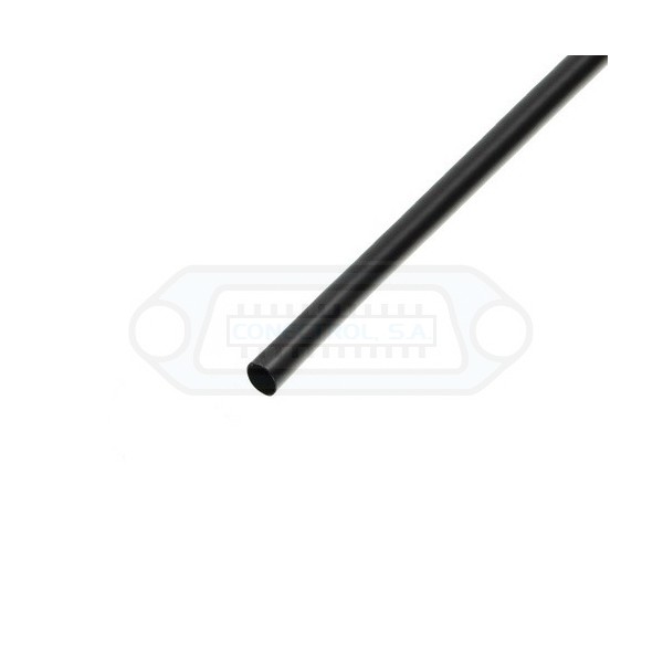 TIRA TUBO TERMORETRÁCTIL Ø1.2MM. NEGRO 1,2MTS.