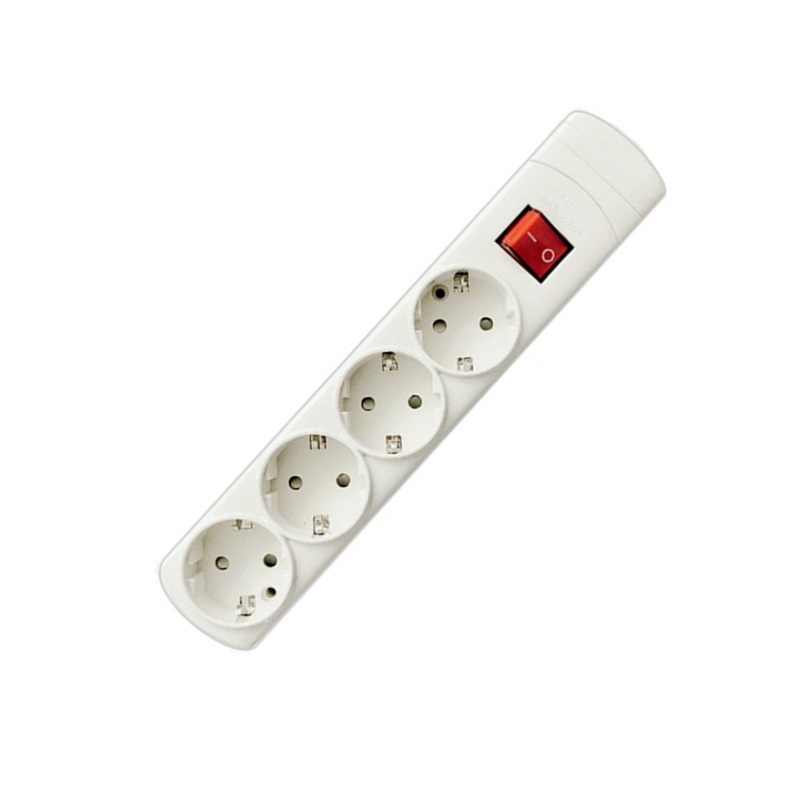 REGLETA ELÉCTRICA 4 SALIDAS SCHUKO + INTERRUPTOR, SIN CABLES