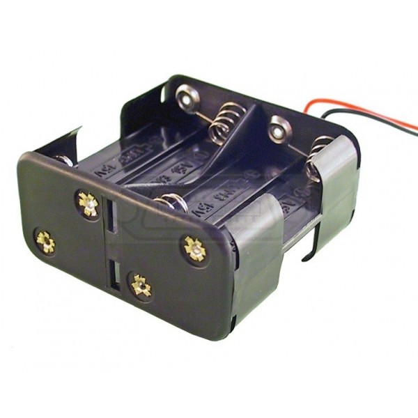 PORTAPILAS 8 PILAS AA DOBLE (4+4) CON CABLE