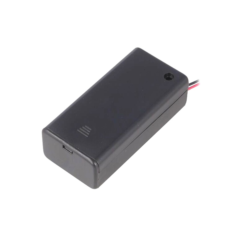 PORTAPILAS 1 PILA 9V CAJA CERRADA NEGRO CABLE 0.15m
