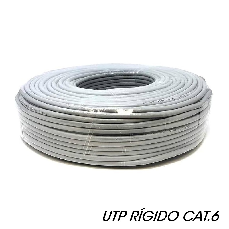 BOBINA CABLE U/UTP CAT6 AWG24 RÍ­GIDO CCA GRIS 100m