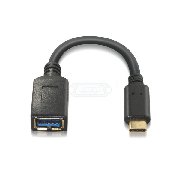 CABLE USB-C 3.1 Gen1 MACHO a USB-A HEMBRA NEGRO 0.15m