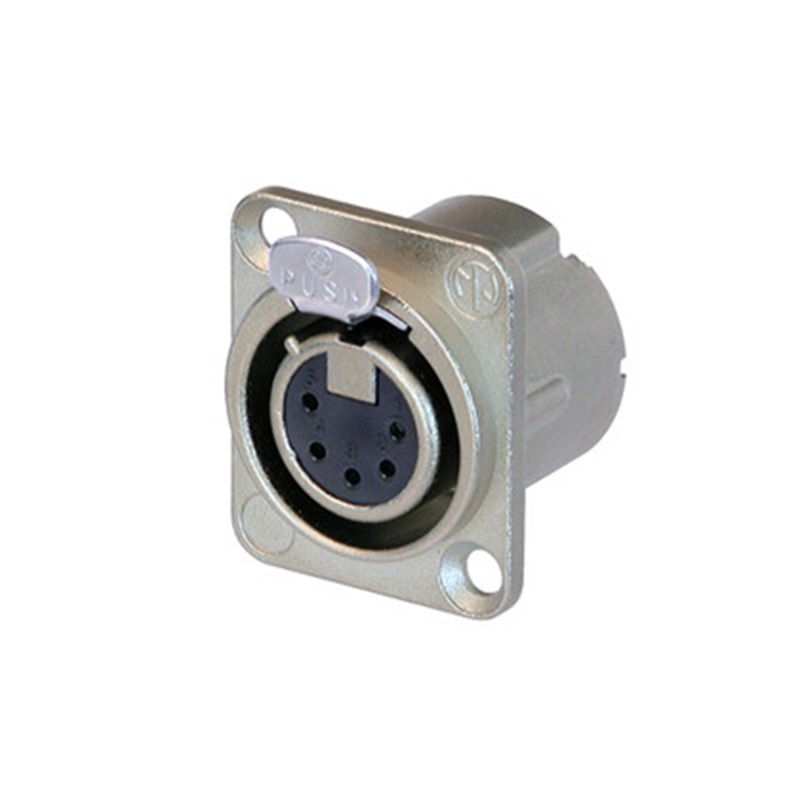 CONECTOR XLR 5P HEMBRA CHASIS D NEUTRIK NÍQUEL/PLATA