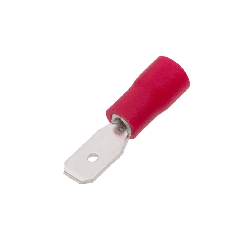 TERMINAL FASTON 4.8mm MACHO PREAISLADO ROJO 0.5/1.5mm²