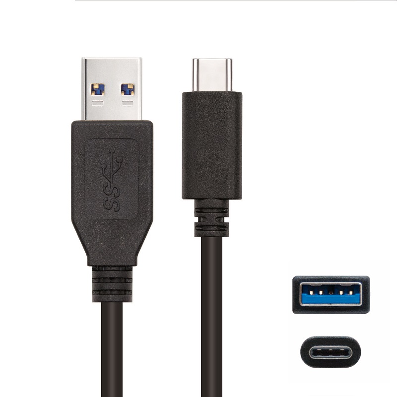 CABLE USB-C 3.1 Gen2 MACHO a USB-A MACHO 10GBPS 3A NEGRO 1m