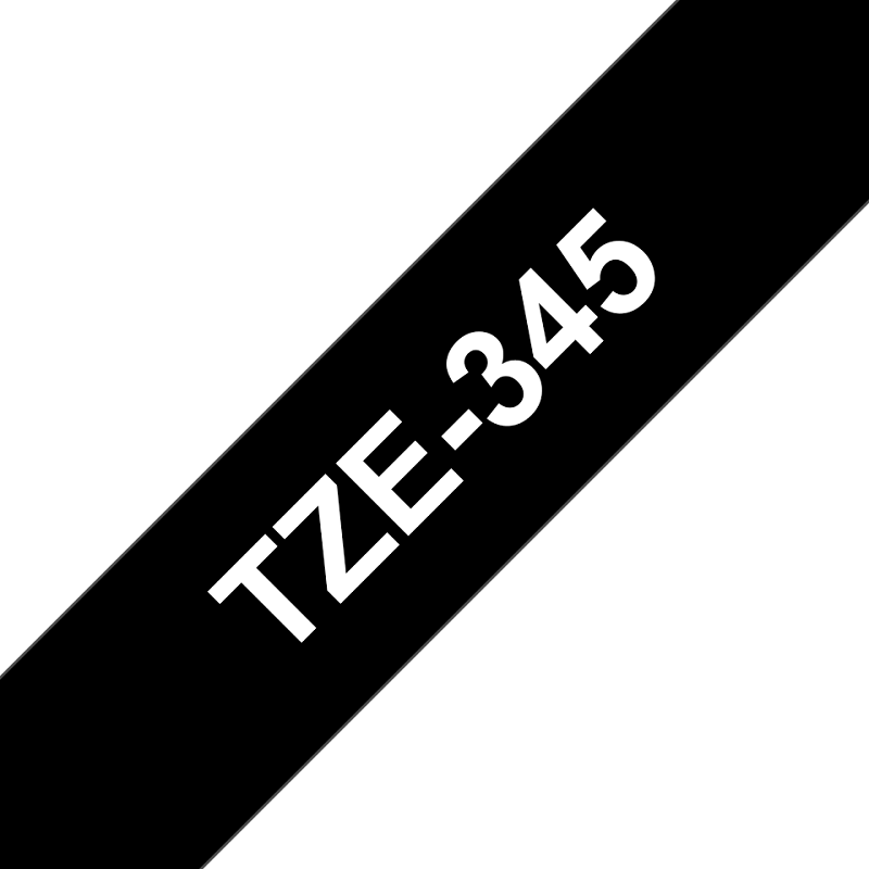 CINTA LAMINADA BROTHER 18mm BLANCO/NEGRO 8m