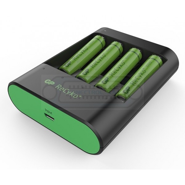 CARGADOR BATERÍAS GP U421 USB AA/AAA ULTRA RÁPIDO