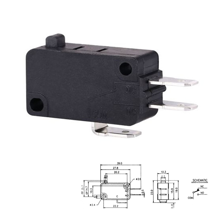 MICRO INTERRUPTOR 1NA+1NC 5A/250VAC SIN PALANCA