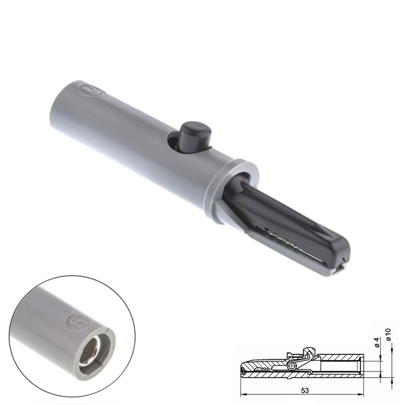 PINZA COCODRILO AISLADA Ø4mm 6A HIRSCHMANN AK10 NEGRA