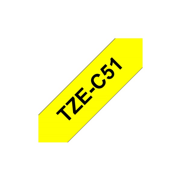 CINTA LAMINADA FLUORESCENTE BROTHER 24mm NEGRO/AMARILLO 5m