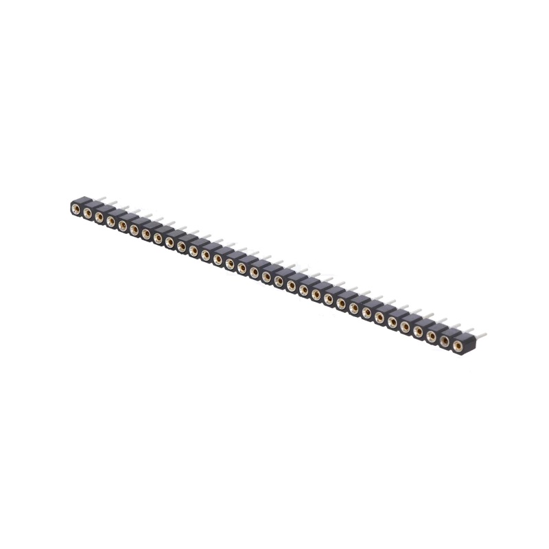 TIRA DE ZÓCALO SIL 32P HEMBRA TORNEADO DORADO PASO 2.54mm PCB