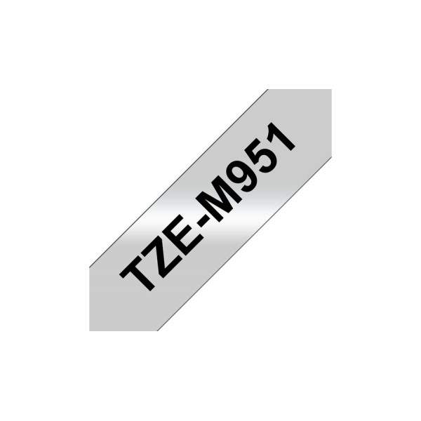 CINTA LAMINADA METALICA BROTHER 24mm NEGRO/PLATEADO 8m