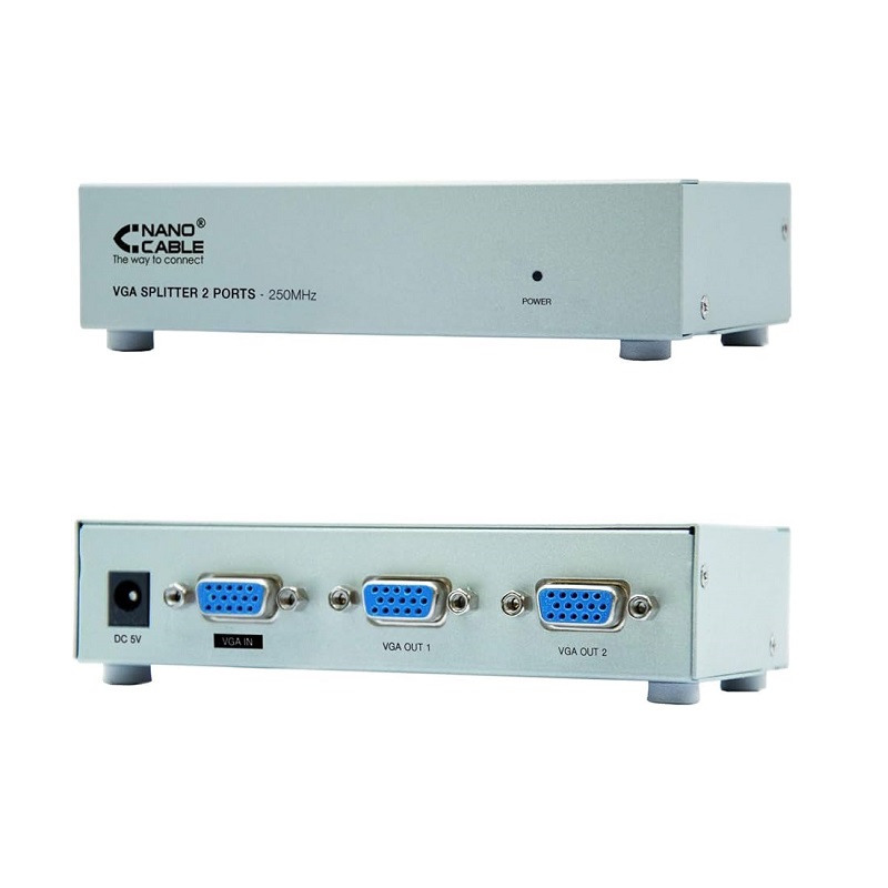SPLITTER SVGA DUPLICADOR 2 SALIDAS 250 MHZ