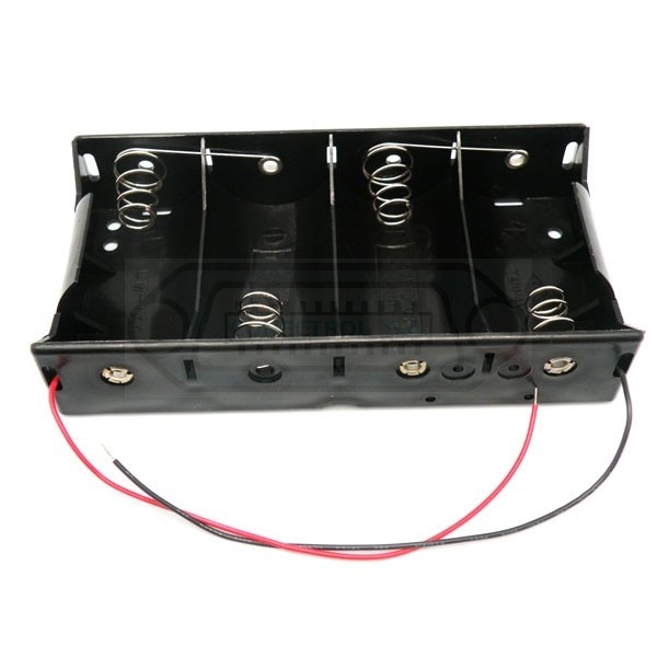 PORTAPILAS 4 PILAS R20 (D) PLANO CON CABLE