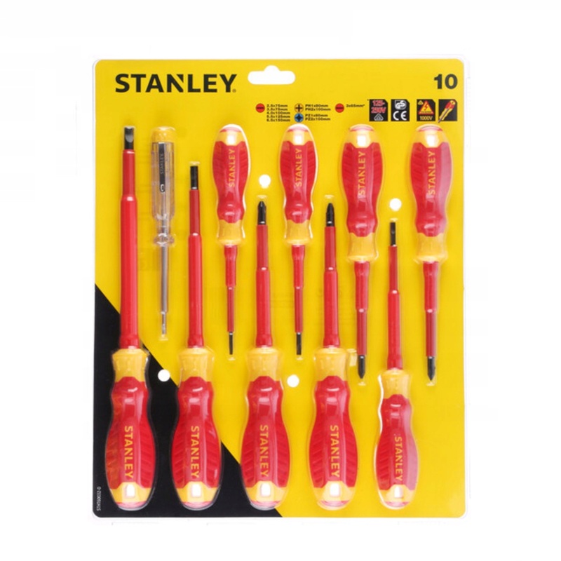 KIT 10 DESTORNILLADORES AISLADOS STANLEY FATMAX VDE 1000V