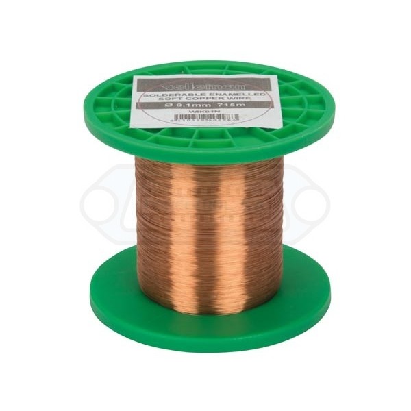 BOBINA HILO COBRE ESMALTADO Ø0.10mm 50g 715m
