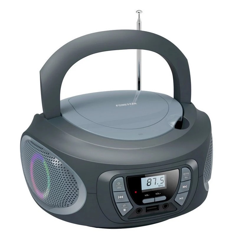 RADIO DIGITAL PORTÁTIL FM, CD, USB, MP3 FONESTAR GRIS