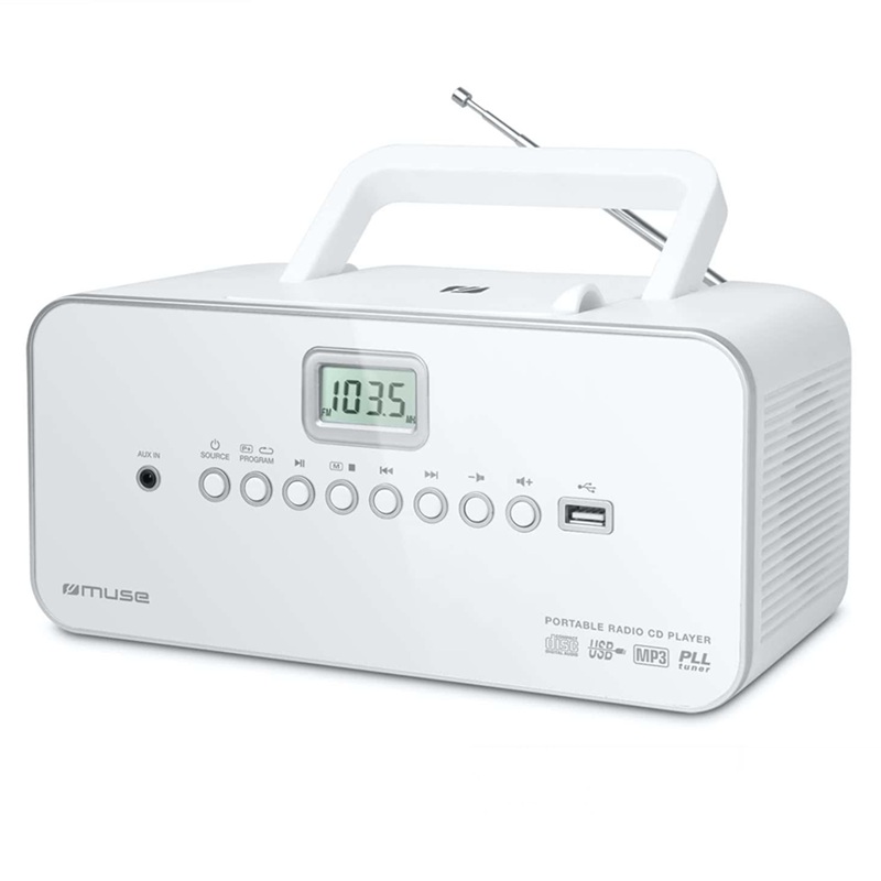 RADIO CD/MP3 FM/MW PLL PORTÁTIL MUSE M-28RDW USB BLANCO