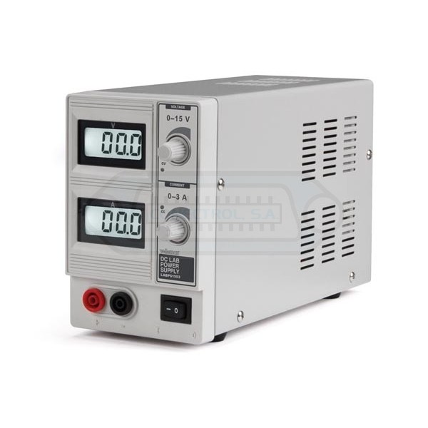 FUENTE ALIMENTACIÓN LABORATORIO 0-15VDC / 0-3A MAX.