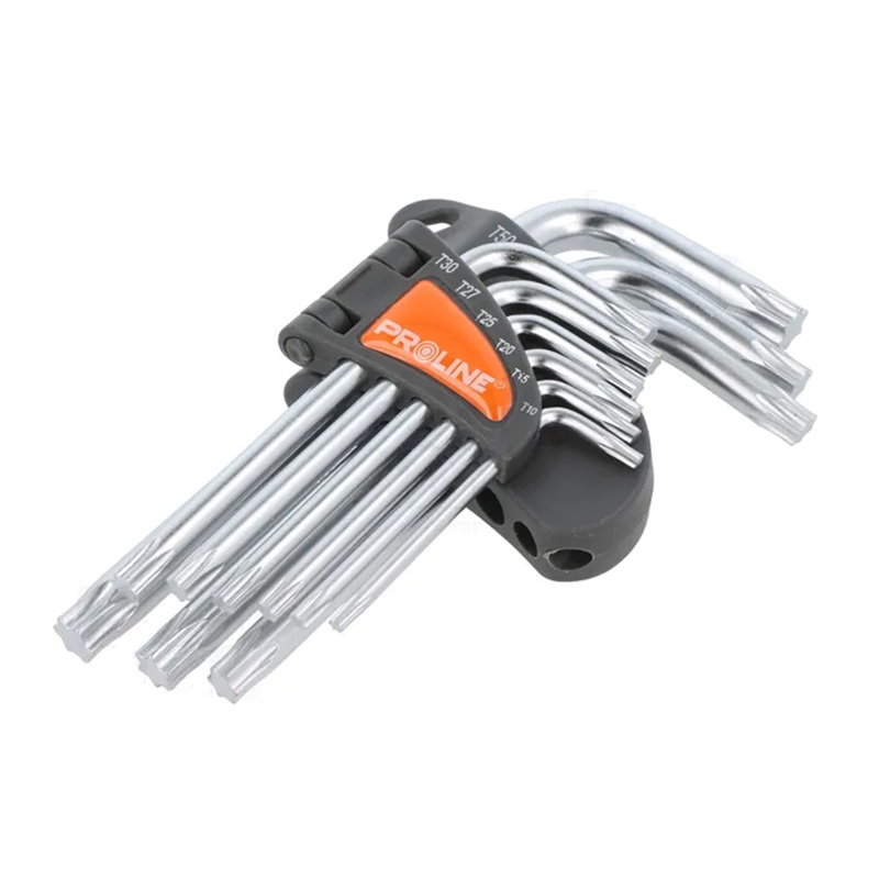 JUEGO DE LLAVES TORX 9 PIEZAS TX10...TX50 CrV HRC 50-60