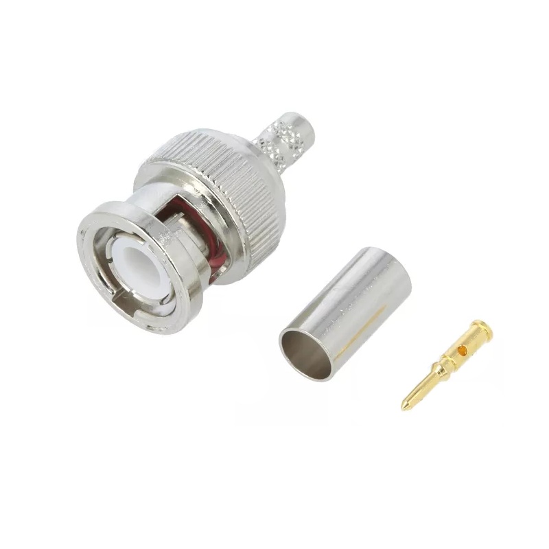 CONECTOR BNC MACHO 50 Ohm RECTO CRIMPAR RG58 AMPHENOL
