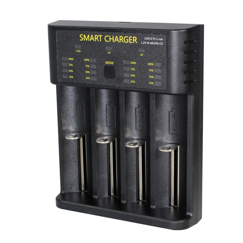 CARGADOR UNIVERSAL USB 4 BATERÍAS 3.6/3.7V Li-ION 1.2V Ni-MH/Ni-Cd