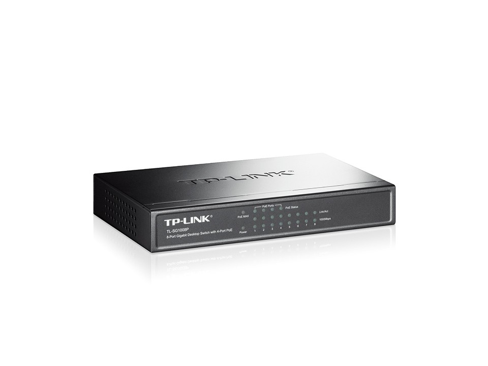 SWITCH PoE TP-LINK 8P GIGABIT (4P POE) AUTO METAL DESKTOP