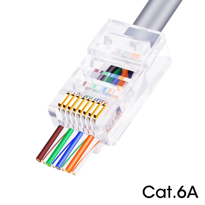 CONECTOR RJ45 CAT6A PASANTE CABLE UTP