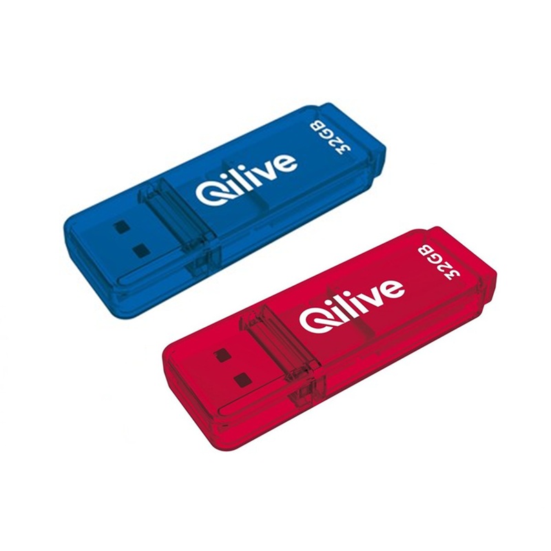 PACK MEMORIAS USB 3.2 32GB QILIVE 2U ROJO/AZUL