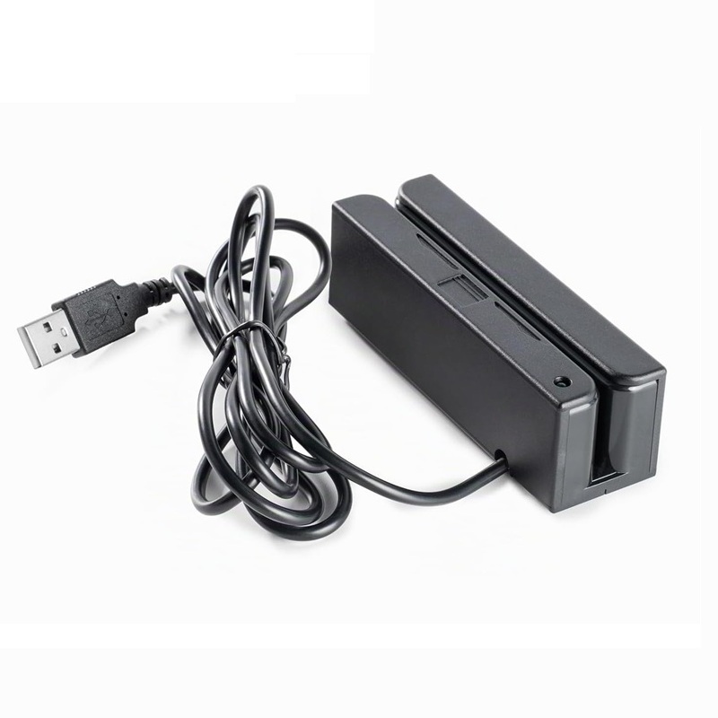 LECTOR USB TARJETAS BANDA MAGNÉTICA 3 PISTAS MSR NEGRO