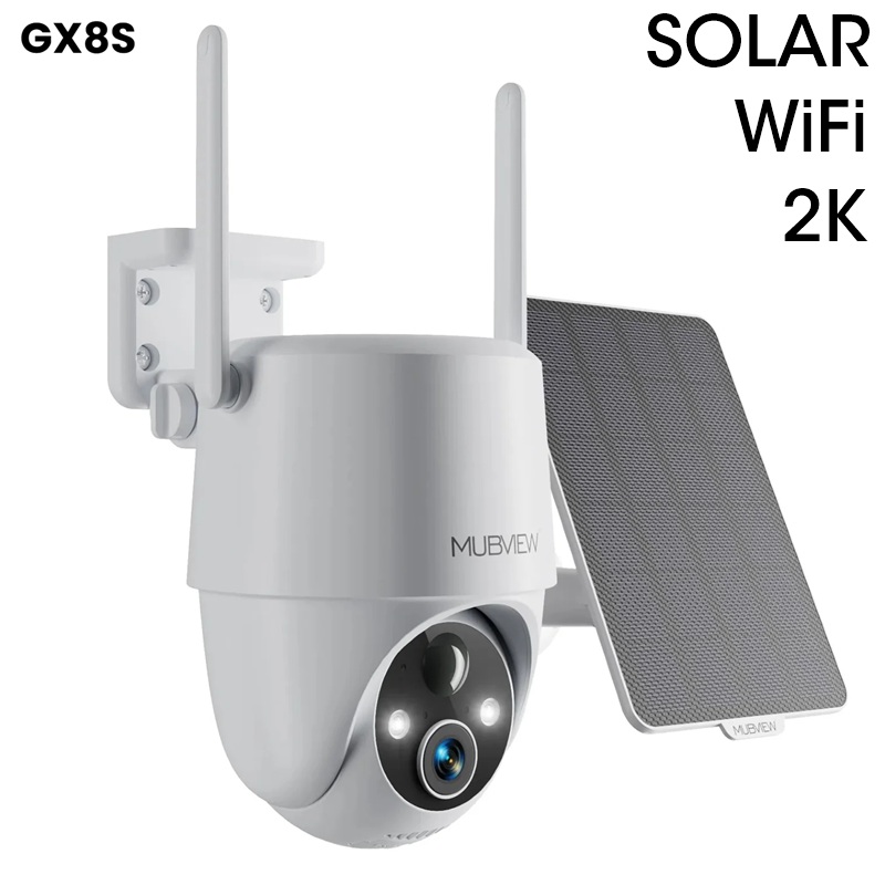 CAMARA SEGURIDAD WiFi IP66 PTZ 355º/90º 2K HD CON PLACA SOLAR
