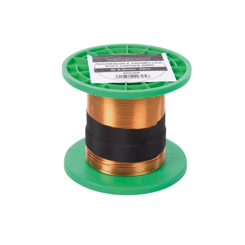 BOBINA HILO COBRE ESMALTADO Ø0.80mm 100g 22m