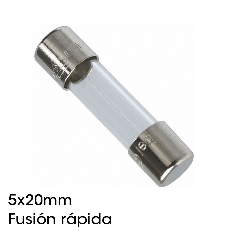 FUSIBLE CRISTAL Ø5 x 20mm RÁPIDO 0.500A 250V HOMOLOGADO