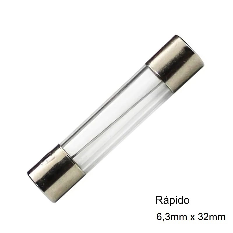 FUSIBLE CRISTAL Ø6.3 x 32mm RÁPIDO 5A 250V HOMOLOGADO