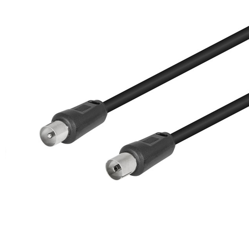 CABLE ANTENA TV MACHO - HEMBRA RECTO 2.5m NEGRO