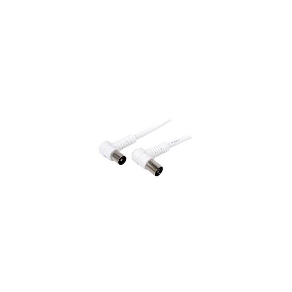 CABLE ANTENA TV MACHO - HEMBRA 90º FILTRO 1.8m BLANCO