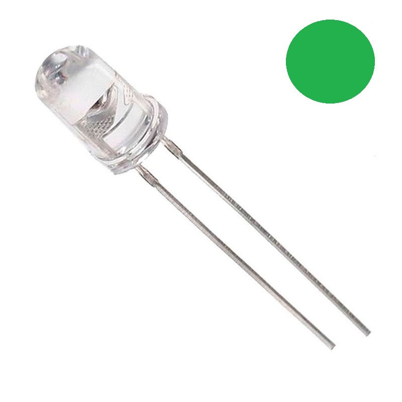 DIODO LED Ø5mm VERDE ALTO BRILLO 27000mcd 15º