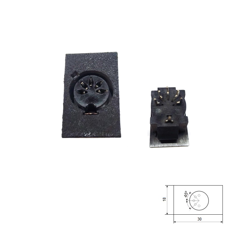 CONECTOR DIN HEMBRA CHASIS C.I 5P 180º  SOLDAR