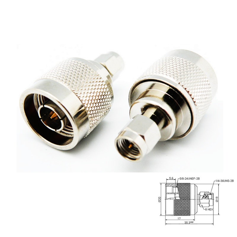 ADAPTADOR SMA MACHO - N MACHO AÉREO RECTO