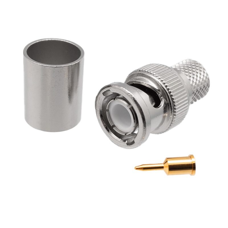 CONECTOR BNC MACHO 50 Ohm RECTO CRIMPAR RG214