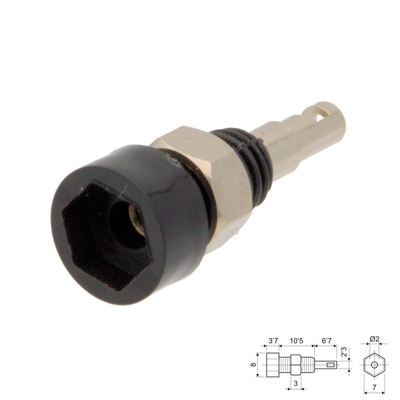 BANANA HEMBRA Ø2mm 6A/250V CHASIS NEGRO