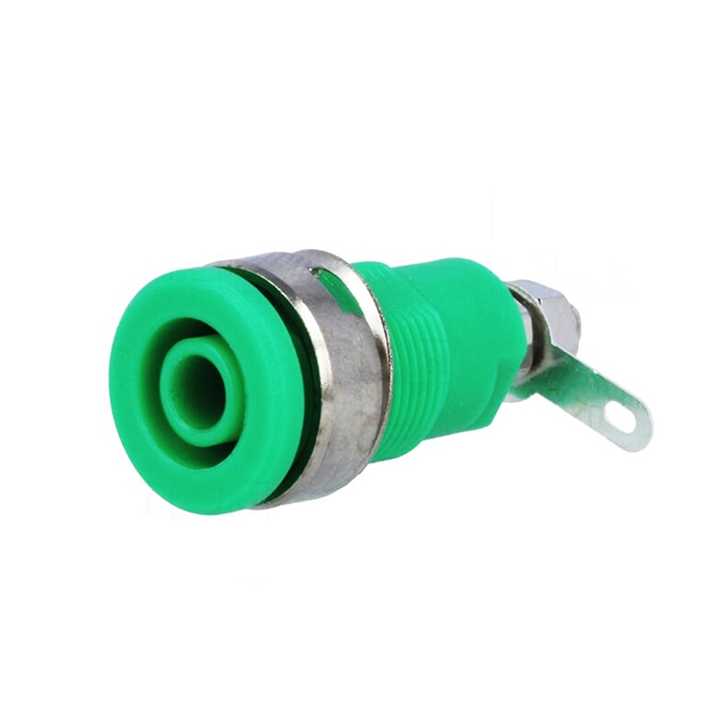 BANANA HEMBRA Ø4mm 32A CHASIS AISLADO VERDE
