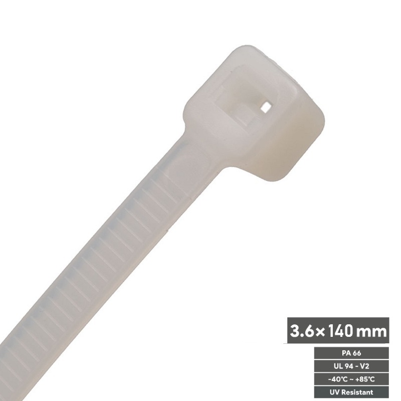 BRIDA DE NYLON 150x3.6mm (PA66) BLANCA