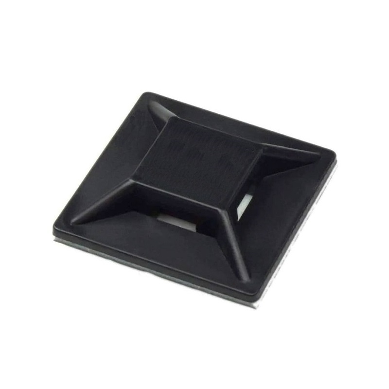 SOPORTE AUTOADHESIVO 21x21mm PARA BRIDAS 4.7mm NEGRO