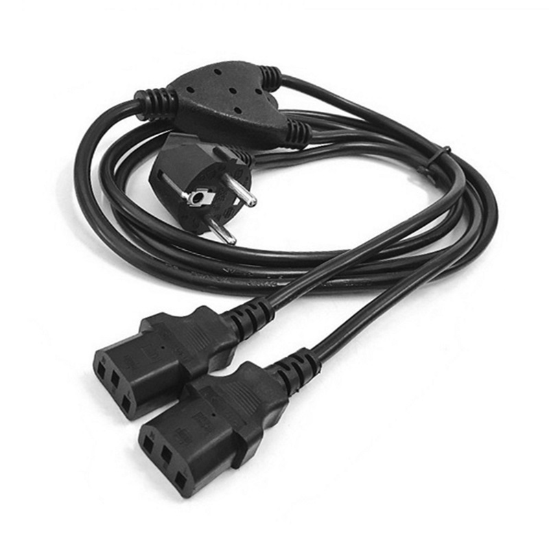 CABLE RED SCHUKO MACHO - DOBLE IEC 60320 C13 HEMBRA 3m