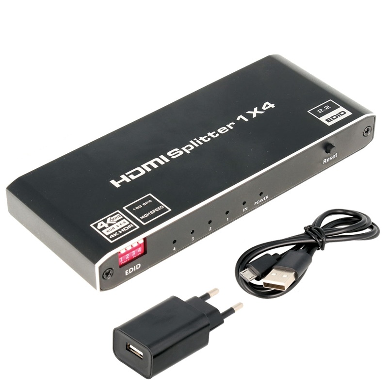 SPLITTER HDMI 2.0b 4 SALIDAS 4K@60Hz EDID HDCP 2.2