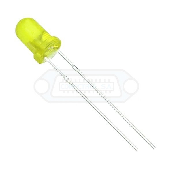 DIODO LED Ø5mm AMARILLO DIFUSO 2.4V 210mcd 60º
