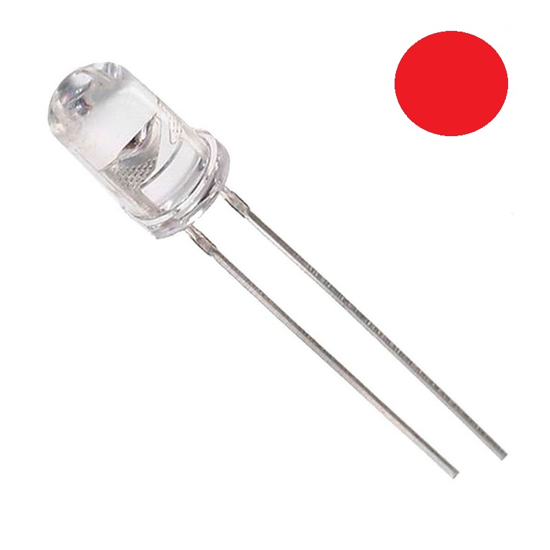 DIODO LED Ø5mm ROJO ALTO BRILLO 14000mcd 15º