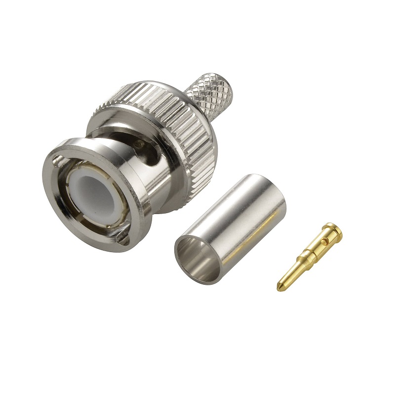 CONECTOR BNC MACHO 75 Ohm RECTO CRIMPAR RG59/62 AMP