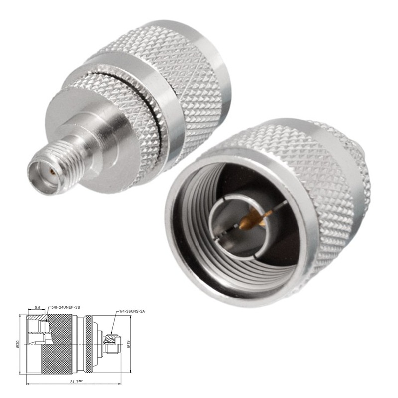 ADAPTADOR SMA HEMBRA - N MACHO AÉREO RECTO